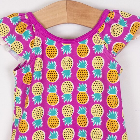 Tea Collection Pineapple Print One-Piece Bathing Suit Pink Baby Girl 9-12 months - Picture 4 of 8